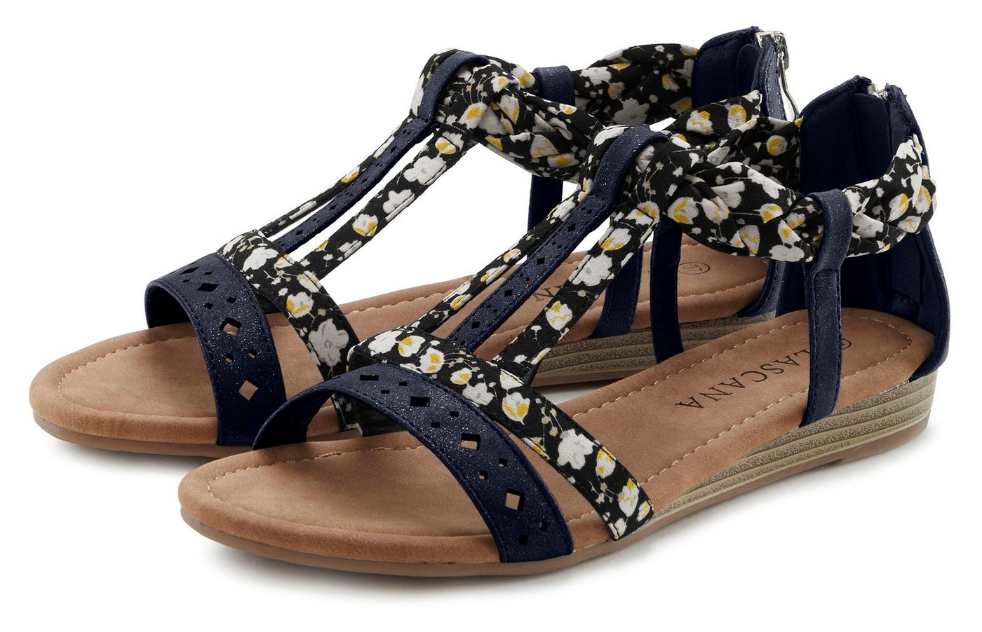 Lascana Sommerschuh Sandale Sandalette, Sommerschuh mit Riemchen im Festival-Look VEGAN