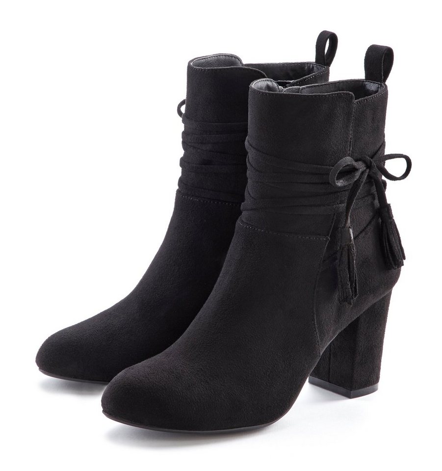 Lascana Stiefelette mit Blockabsatz, High-Heel-Stiefelette, Ankle Boots, Stiefel (schwarz)
