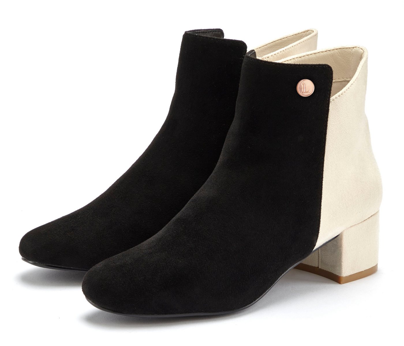 Lascana Stiefelette mit raffiniertem Detail und Blockabsatz, kurzer Stiefel VEGAN