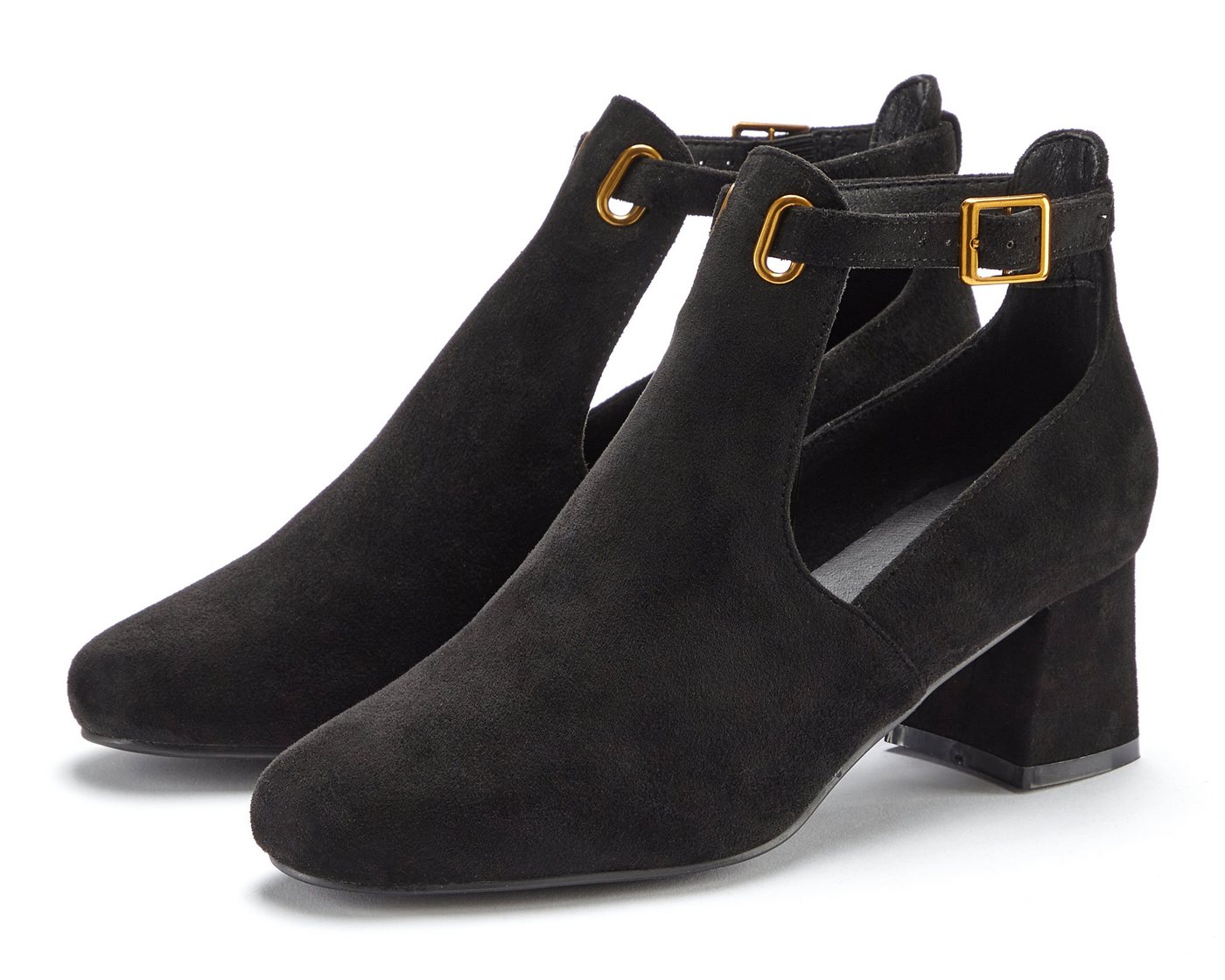 Lascana Stiefelette Stiefel, Boots mit Blockabsatz und besonders softer Innensohle VEGAN (schwarz)