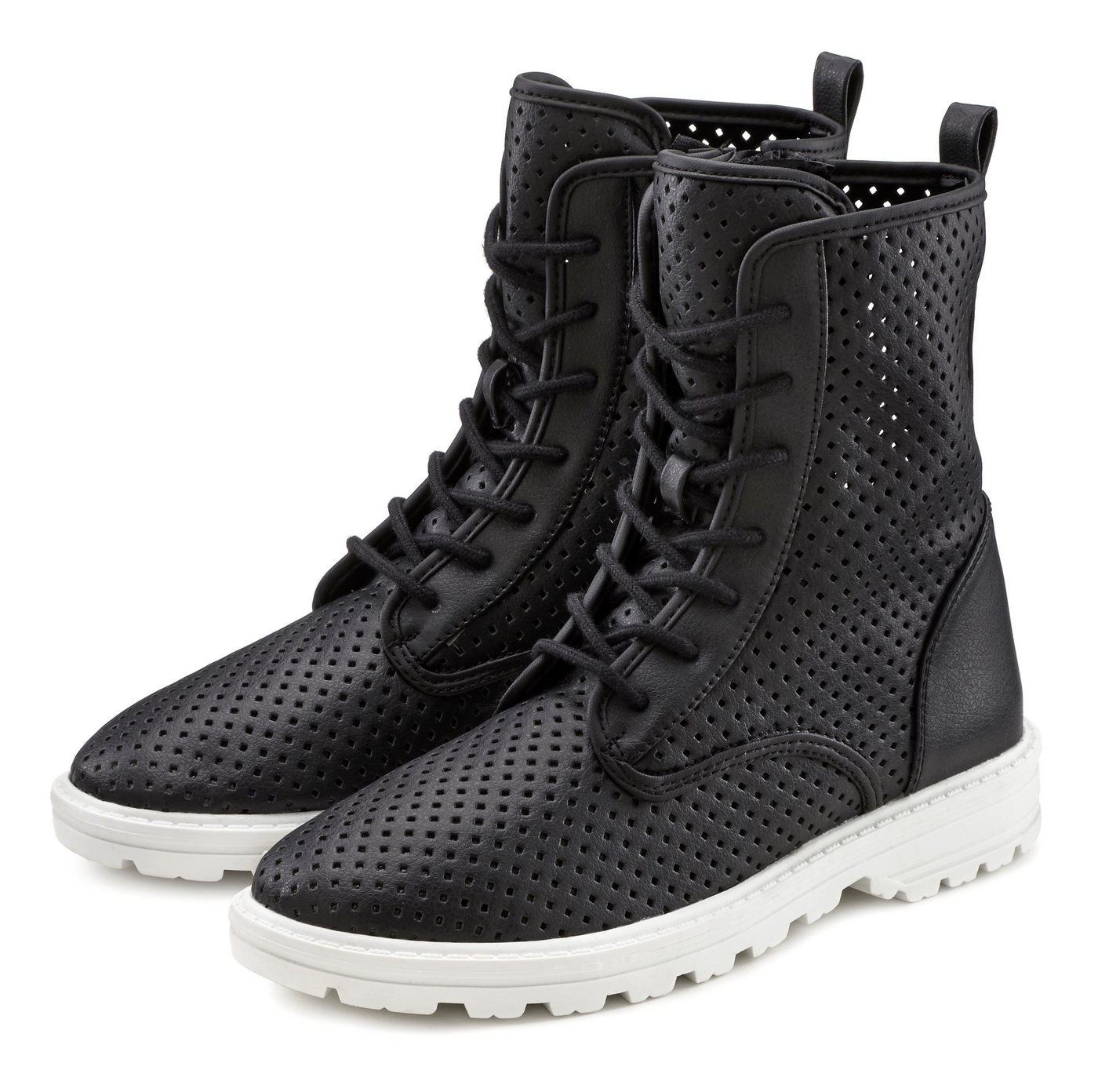 Lascana Stiefelette zum Schnüren mit modischen Cut-Outs, Stiefel, Boots, High-Sneaker