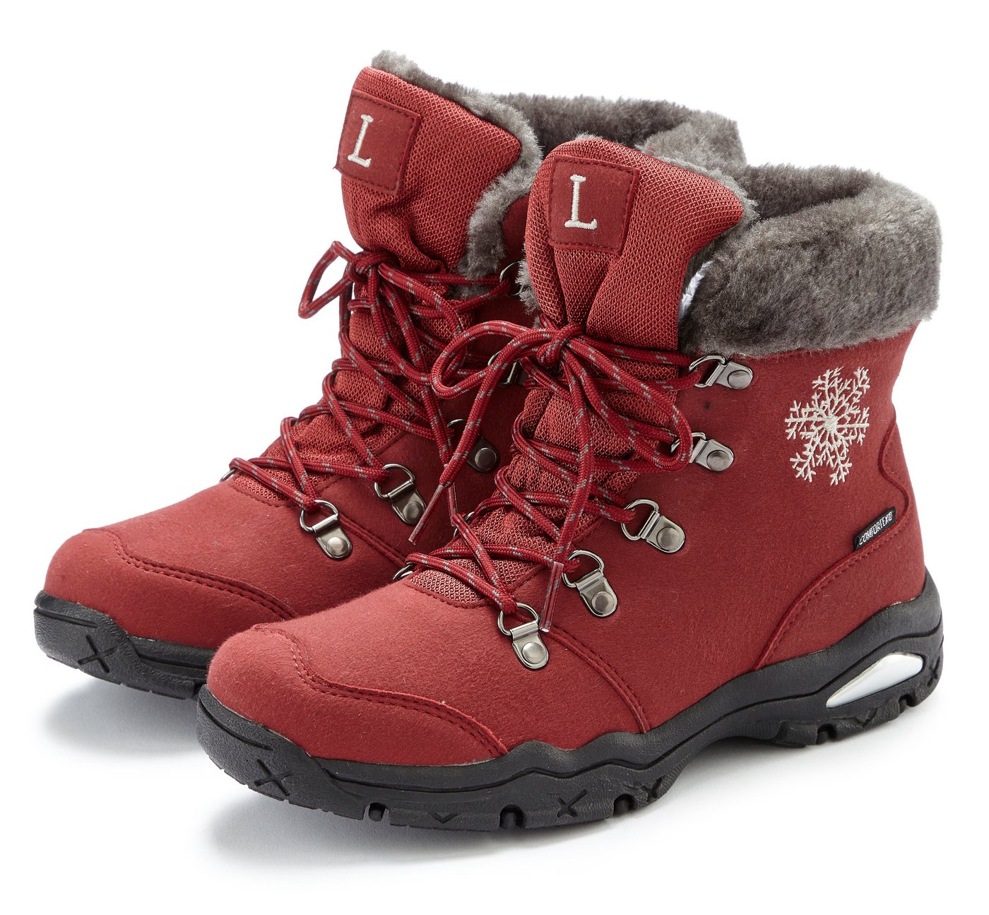Lascana Winterboots, Outdoorstiefelette, Stiefel, Stiefelette Winterstiefelette mit wind-& wasserabweisender Tex-Membran (rot)