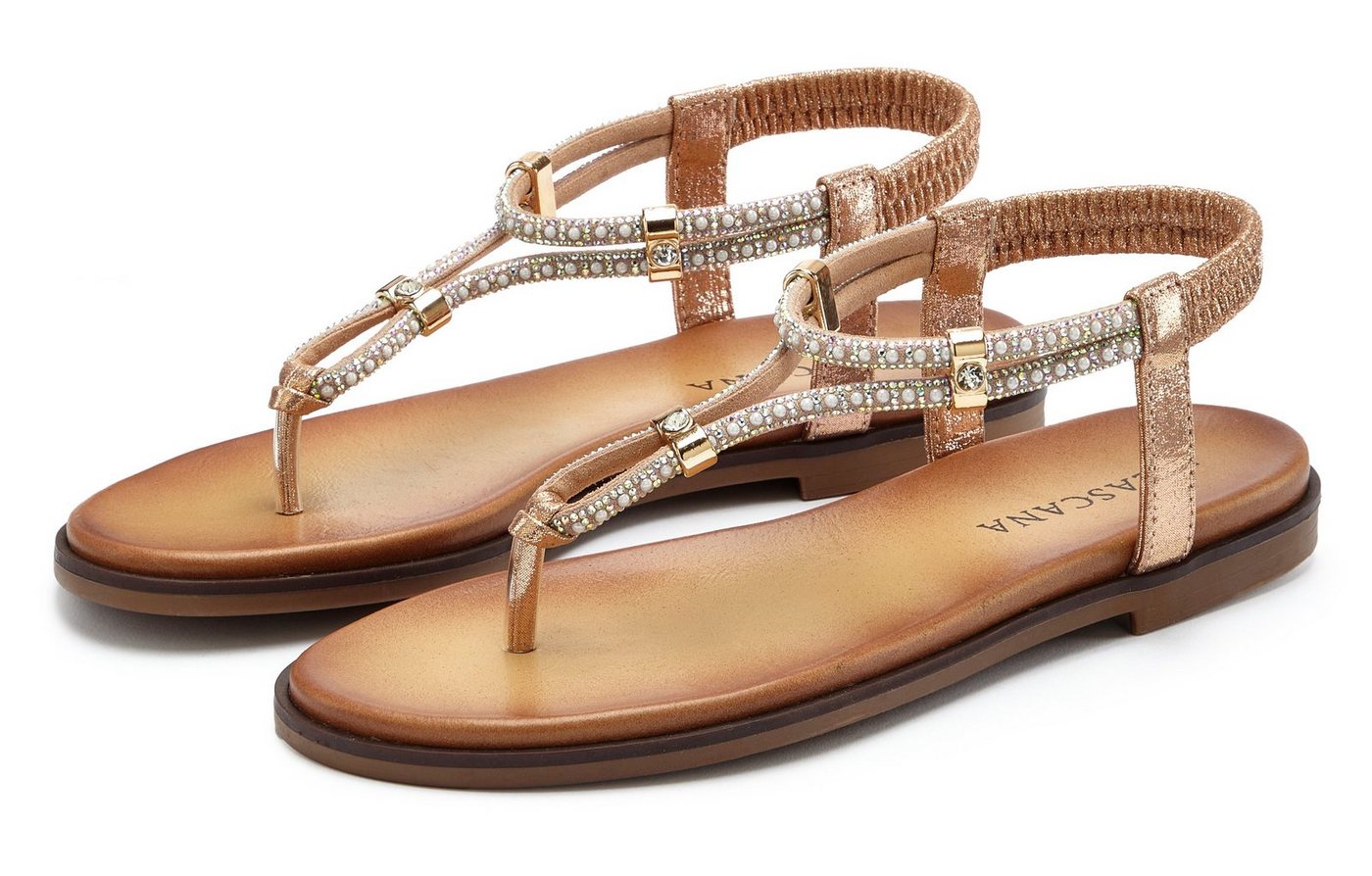 Lascana Zehentrenner mit Schmucksteinchen, Sandale VEGAN