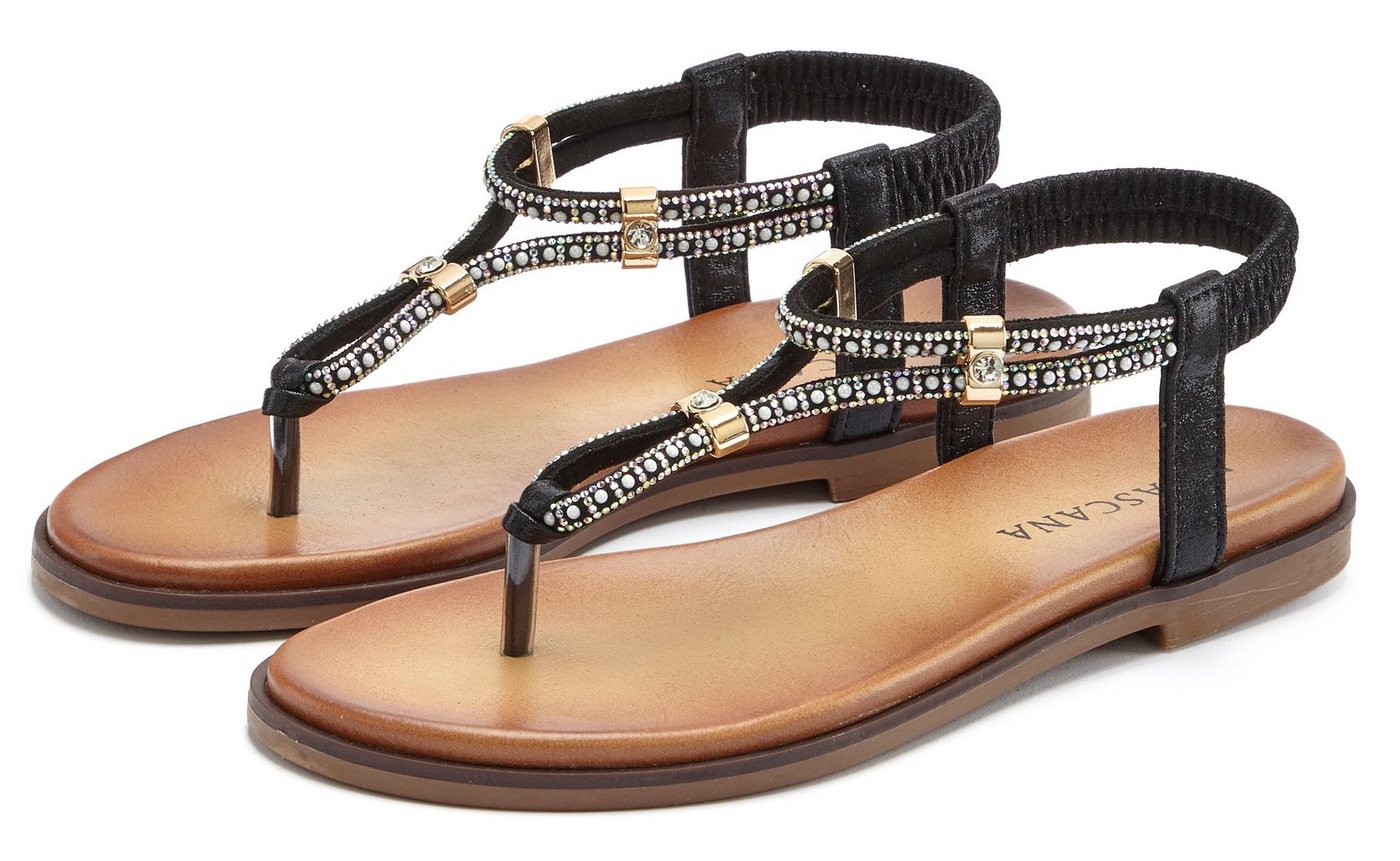 Lascana Zehentrenner mit Schmucksteinchen, Sandale VEGAN