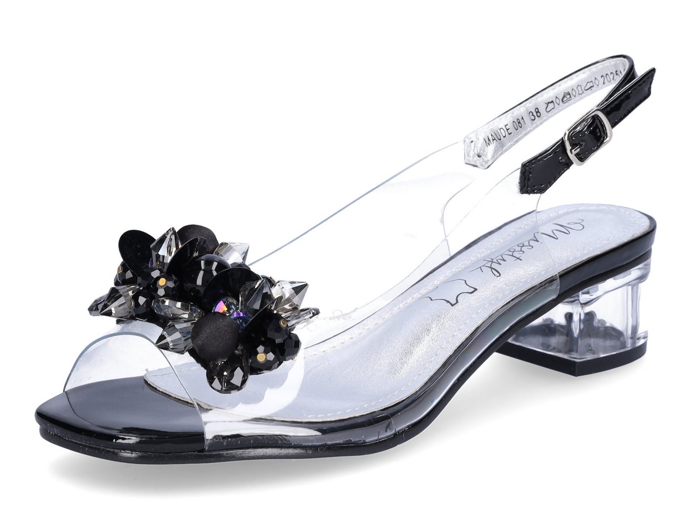 laura vita Damen Sandalette schwarz Sandale (schwarz/weiß)