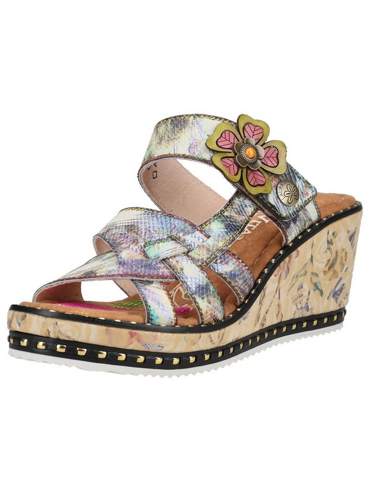 laura vita Pantoletten Leder Pantolette (braun/lila)