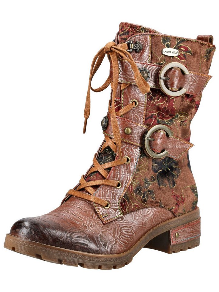 laura vita Stiefel Leder/Textil Schnürstiefel (braun)