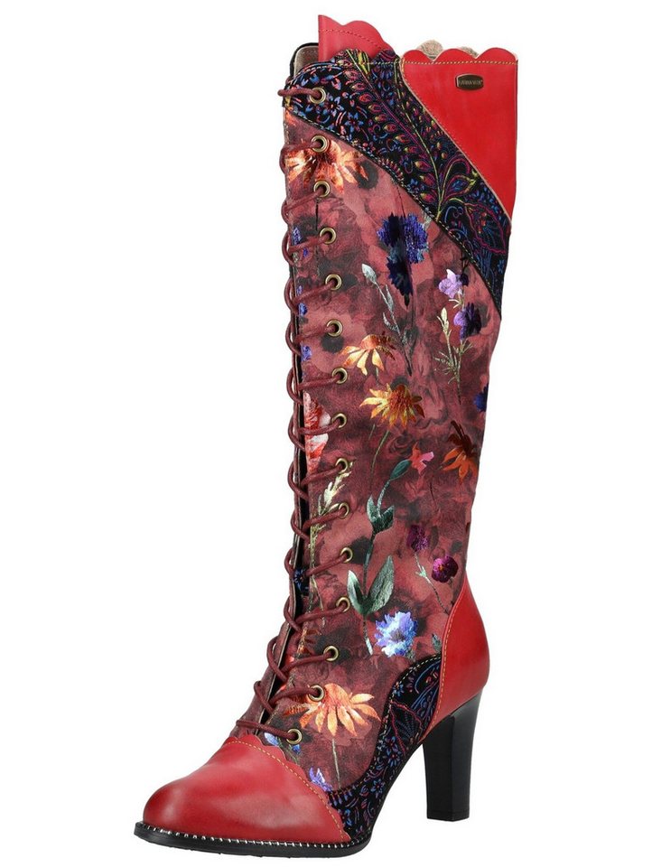 laura vita Stiefel Leder/Textil Schnürstiefel (rot)