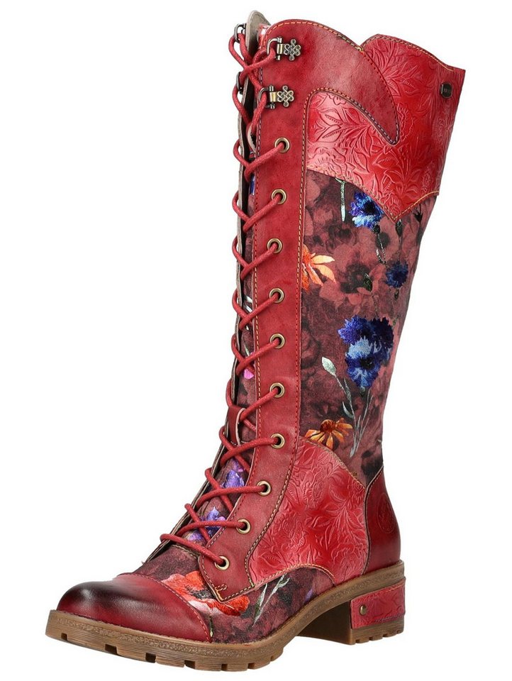 laura vita Stiefel Leder/Textil Schnürstiefel (rot)
