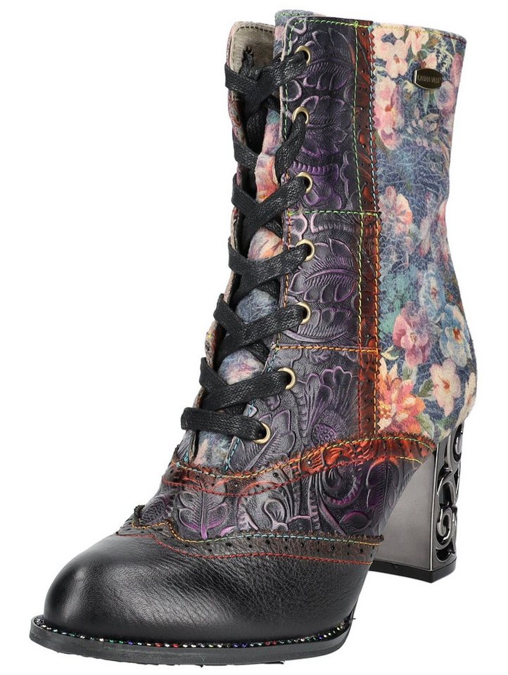 laura vita Stiefelette Leder/Textil High-Heel-Stiefelette (lila)