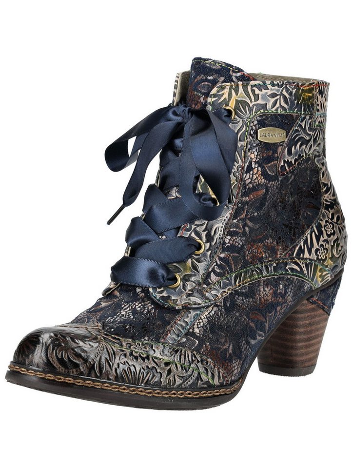 laura vita Stiefelette Leder/Textil Schnürstiefelette (blau)