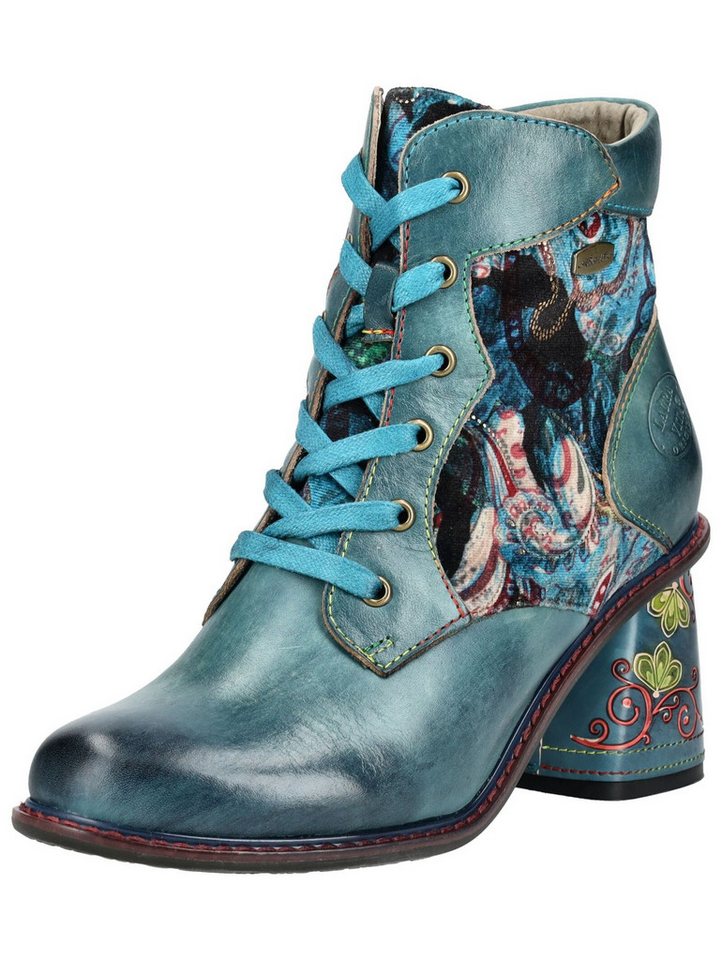 laura vita Stiefelette Leder/Textil Schnürstiefelette (blau)