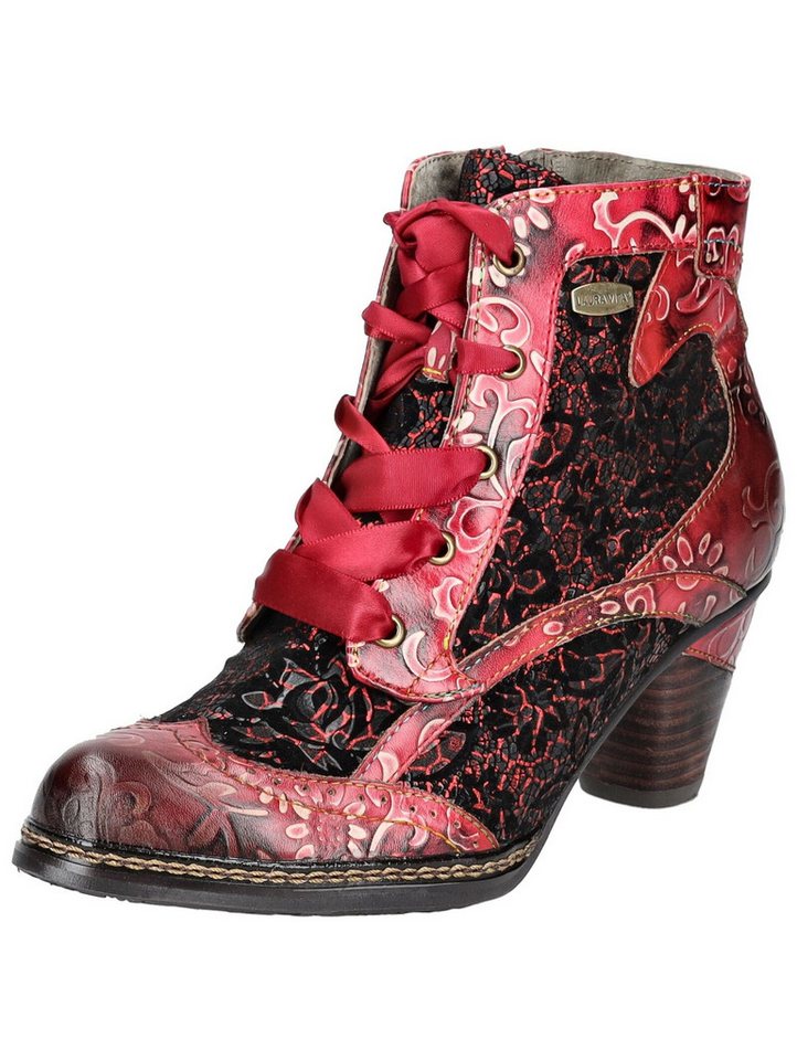 laura vita Stiefelette Leder/Textil Schnürstiefelette (rosa/rot)