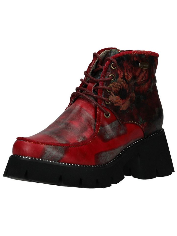 laura vita Stiefelette Leder/Textil Schnürstiefelette (rot)