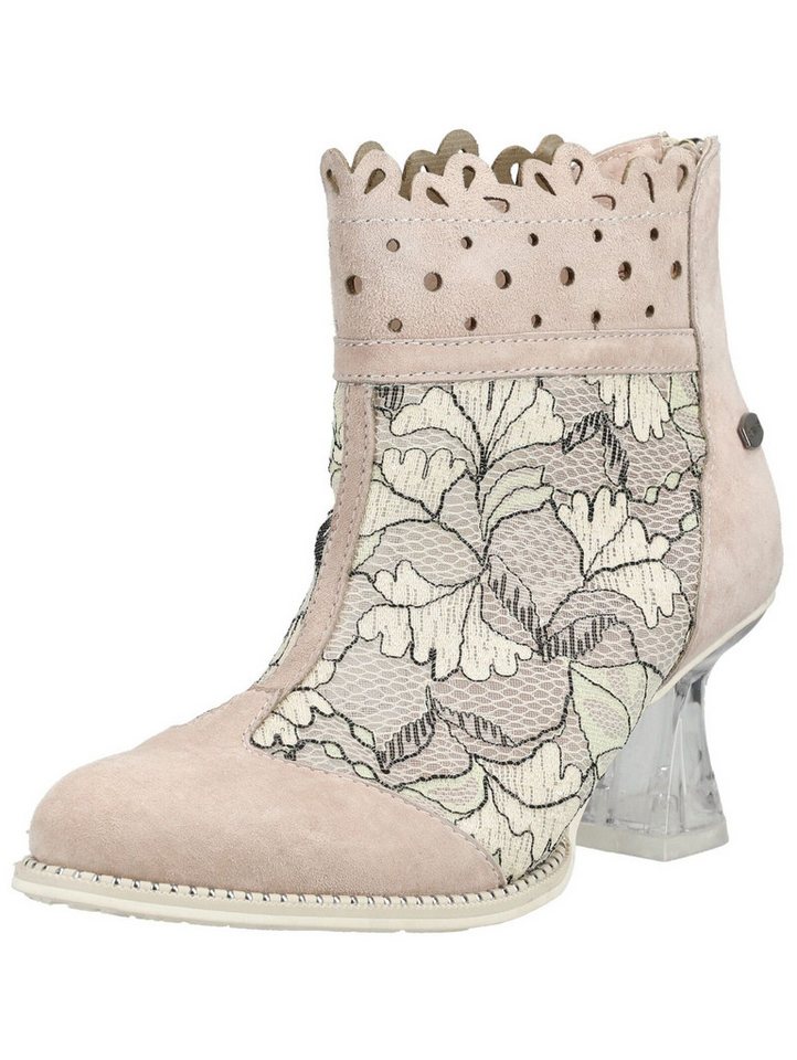 laura vita Stiefelette Leder/Textil Stiefelette (beige/rosa)