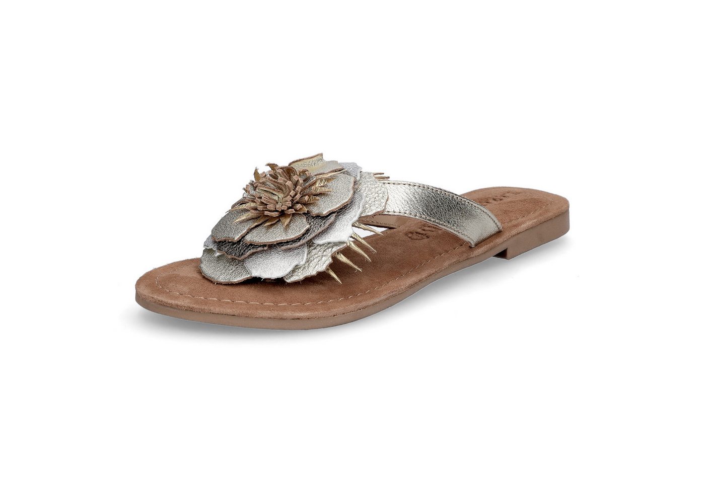 Lazamani Damen Pantolette Hilde gold Pantolette