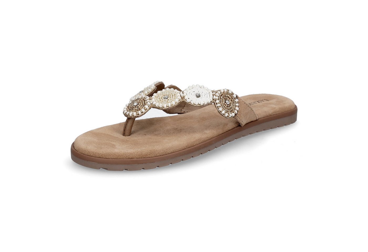 Lazamani Damen Pantolette Mey beige Pantolette