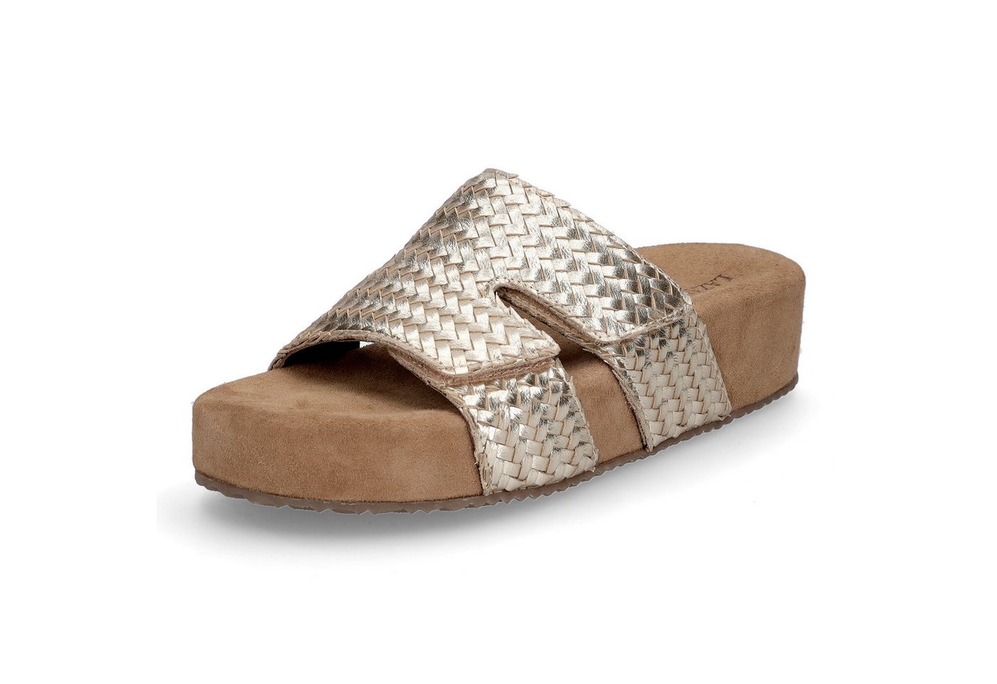 Lazamani Damen Pantolette Mille gold Pantolette