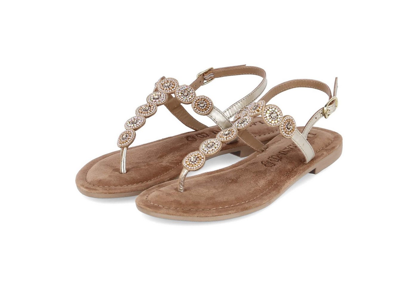 Lazamani LA33773 GOLD Damen Leder und Synthetik gold Sandalette