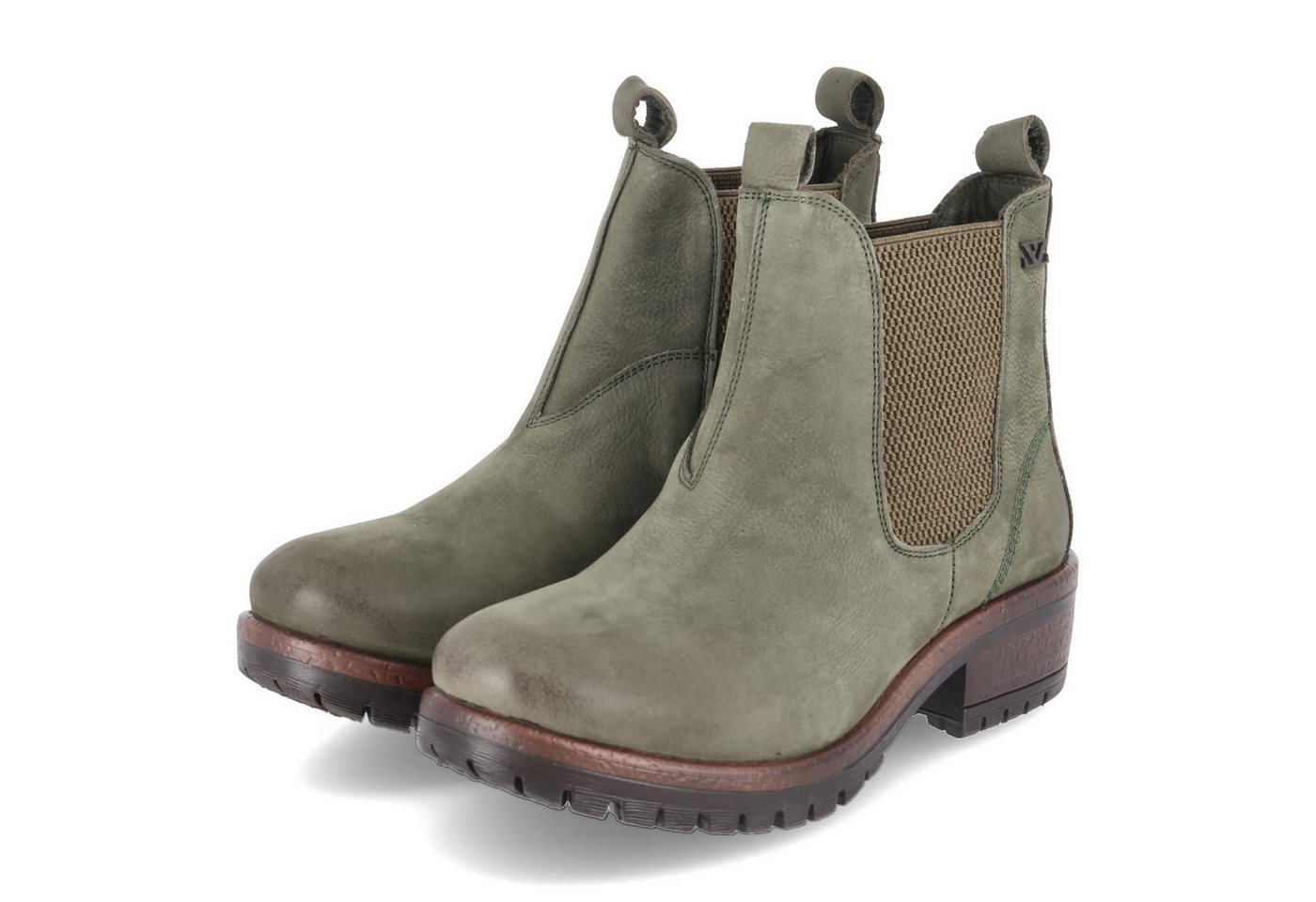 Lazamani LA68001 GREEN Damen Leder & Textil grün Schlupfstiefel