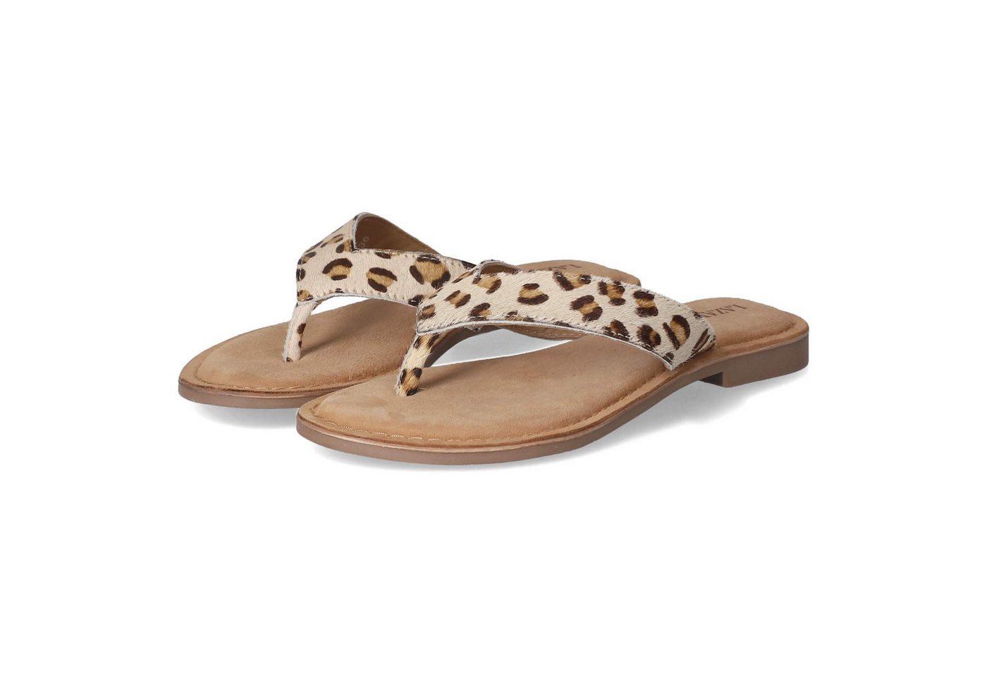 Lazamani LA75908 LEOPARD Damen Leder beige Pantolette