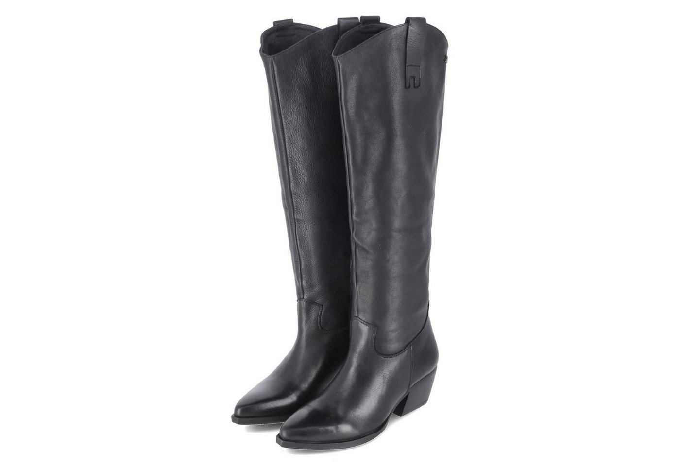 Lazamani LA85717 BLACK Damen Glattleder schwarz Westernstiefel