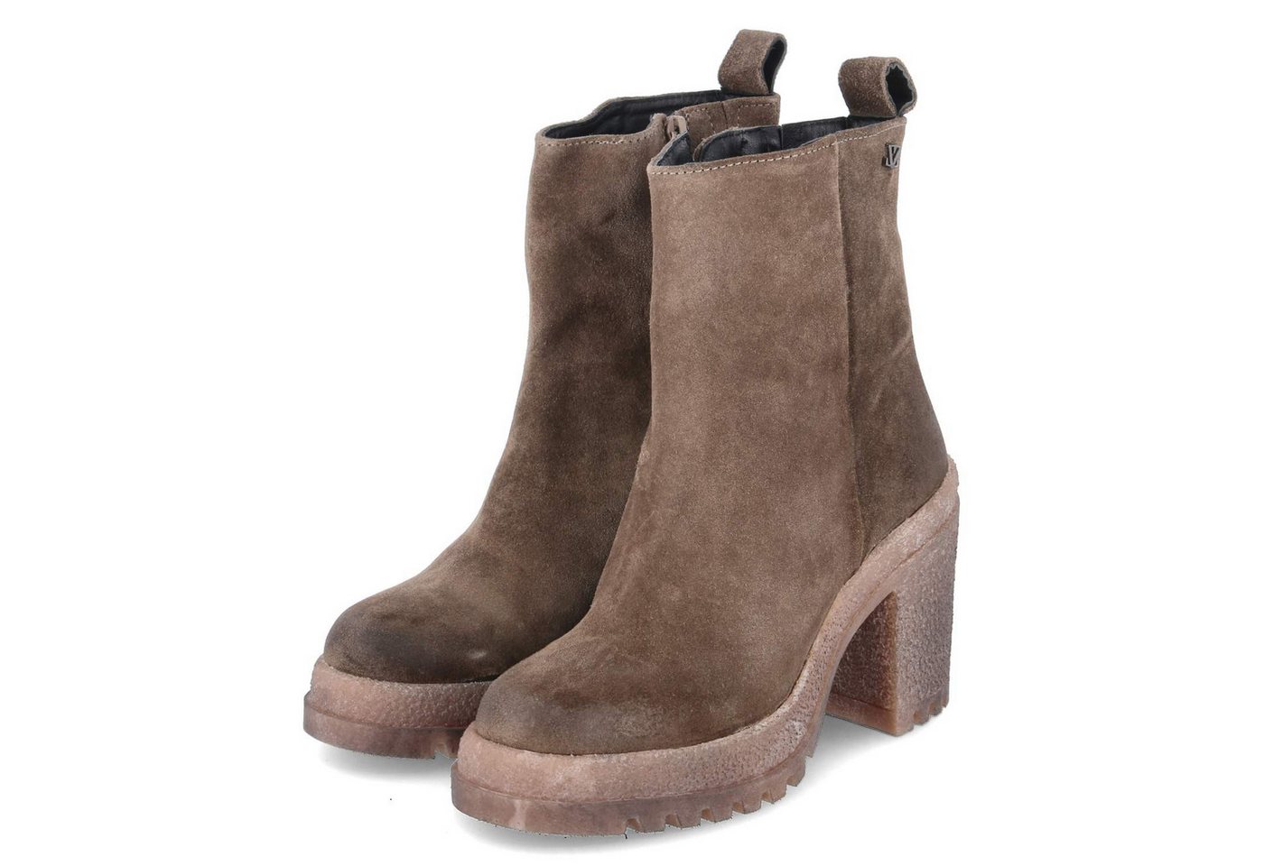 Lazamani LA85727 TAUPE Damen Glattleder taupe Schlupfstiefel