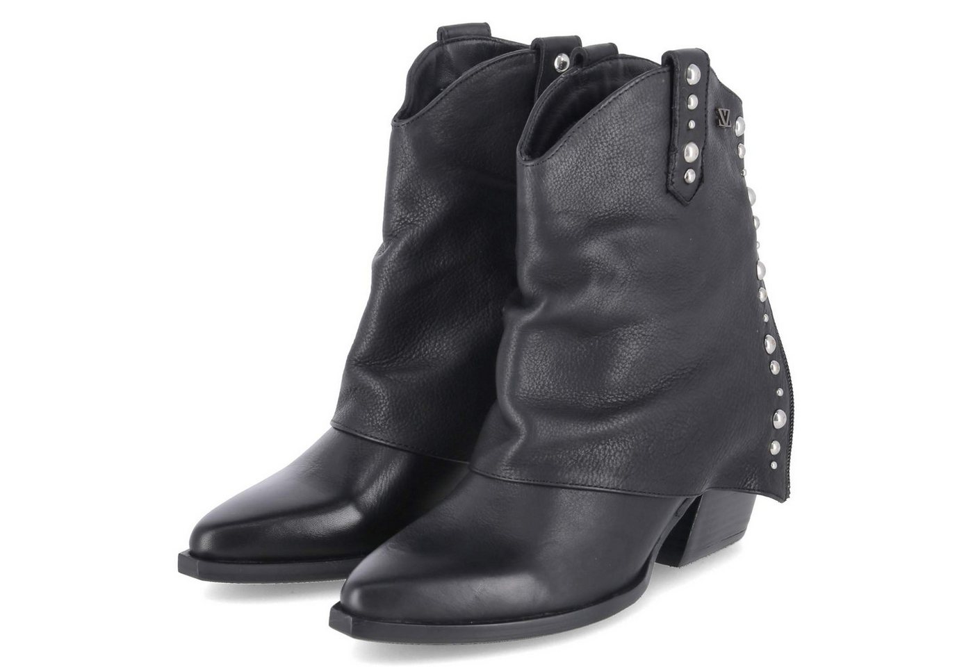 Lazamani LA85740 BLACK Damen Glattleder schwarz Westernstiefel