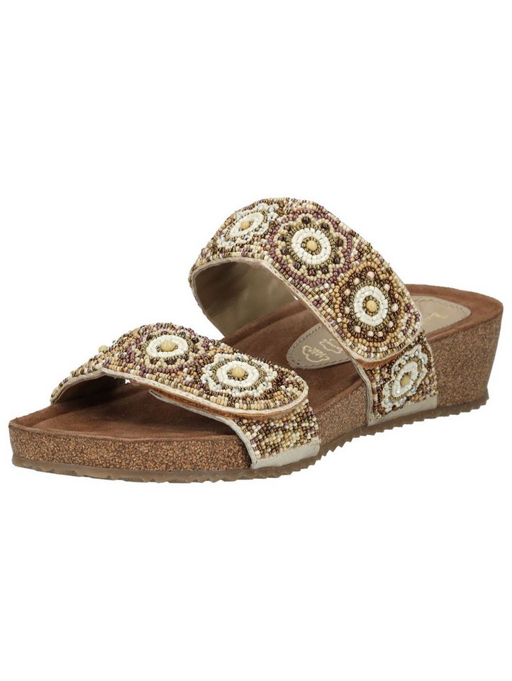 Lazamani Pantoletten Leder Pantolette (beige)