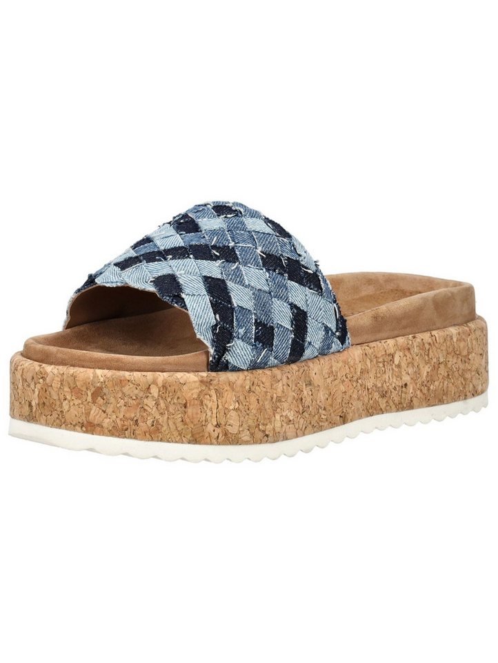 Lazamani Pantoletten Leder Pantolette (blau)