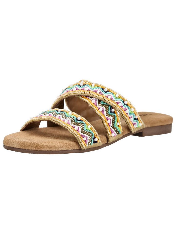 Lazamani Pantoletten Leder/Textil Pantolette (bunt)