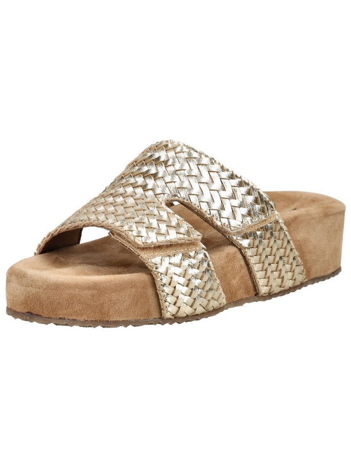 Lazamani Pantoletten Leder/Textil Pantolette (gold)