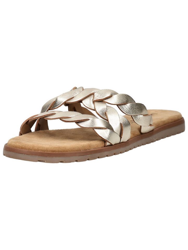 Lazamani Pantoletten Leder/Textil Pantolette (gold)