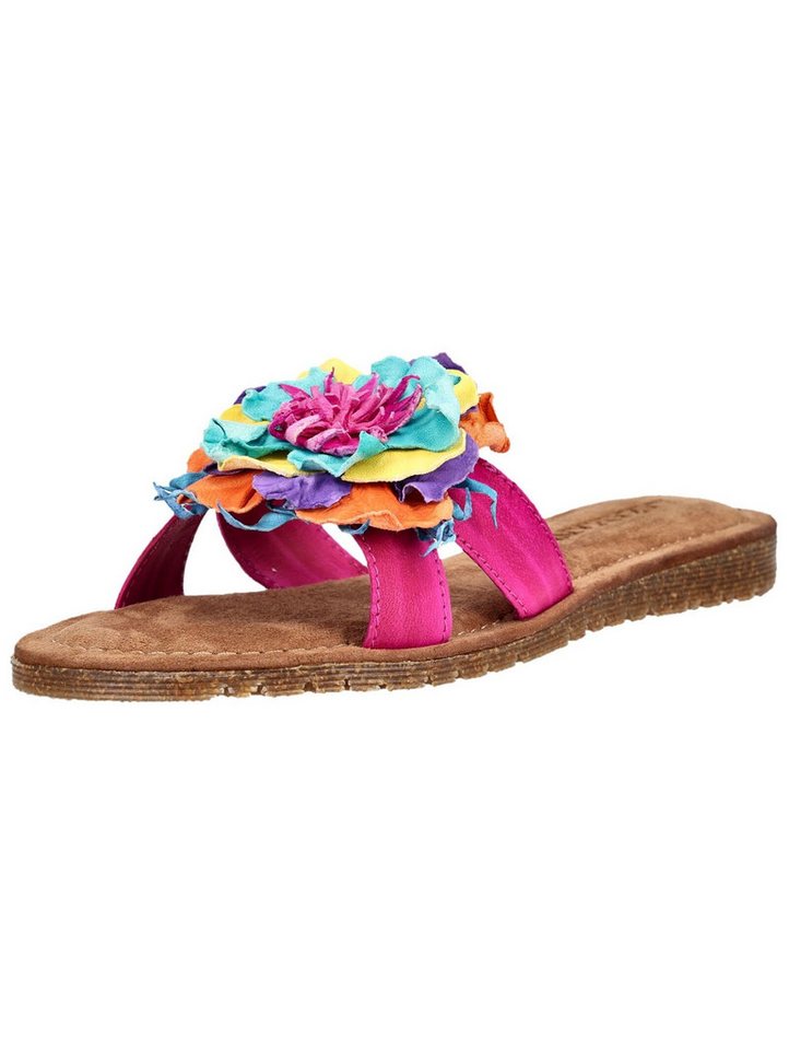 Lazamani Pantoletten Leder/Textil Pantolette (rosa)