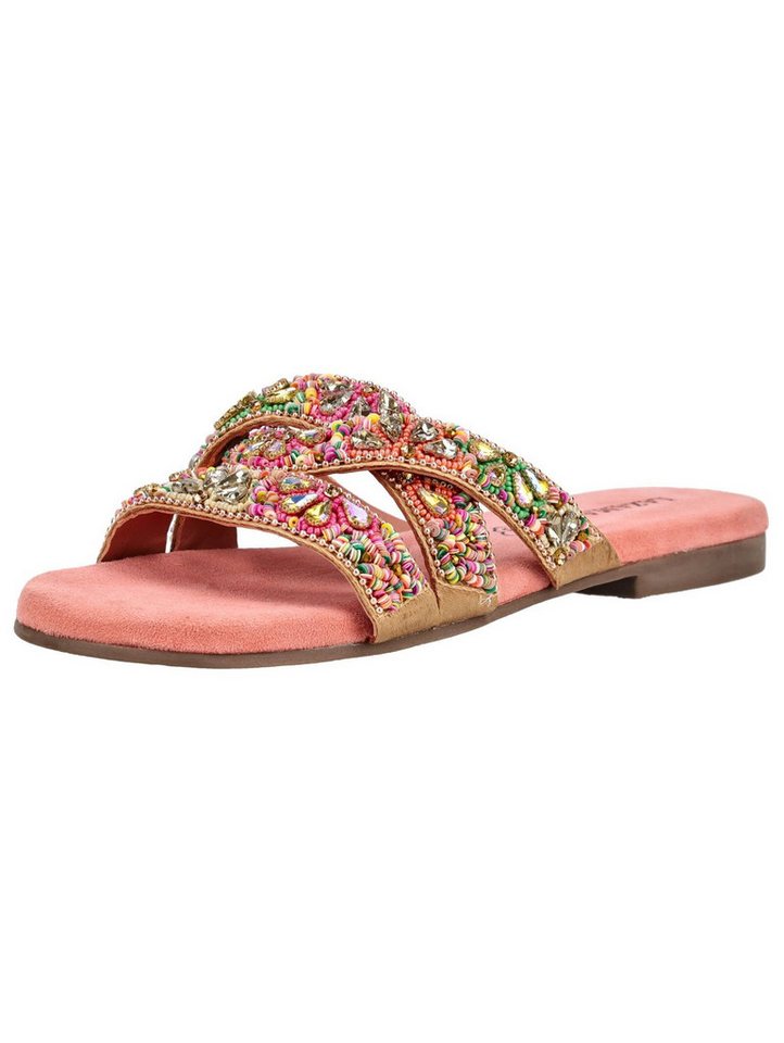 Lazamani Pantoletten Leder/Textil Pantolette (rosa)