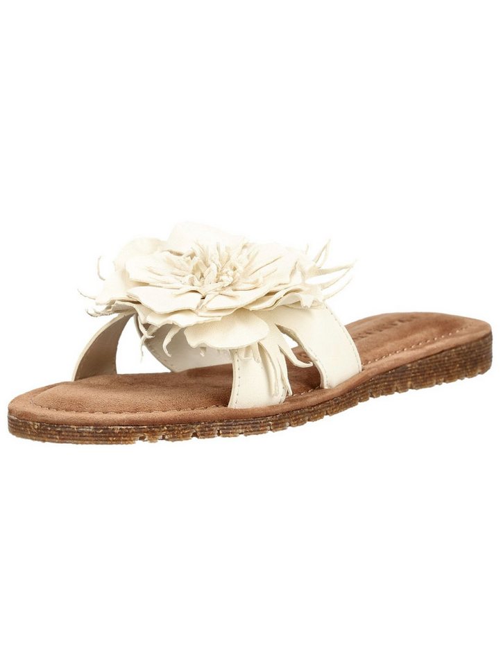 Lazamani Pantoletten Leder/Textil Pantolette (weiß)
