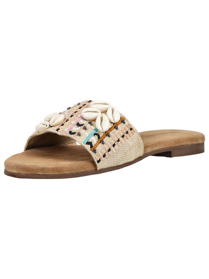 Lazamani Pantoletten Leder/Textil Pantolette (weiß)