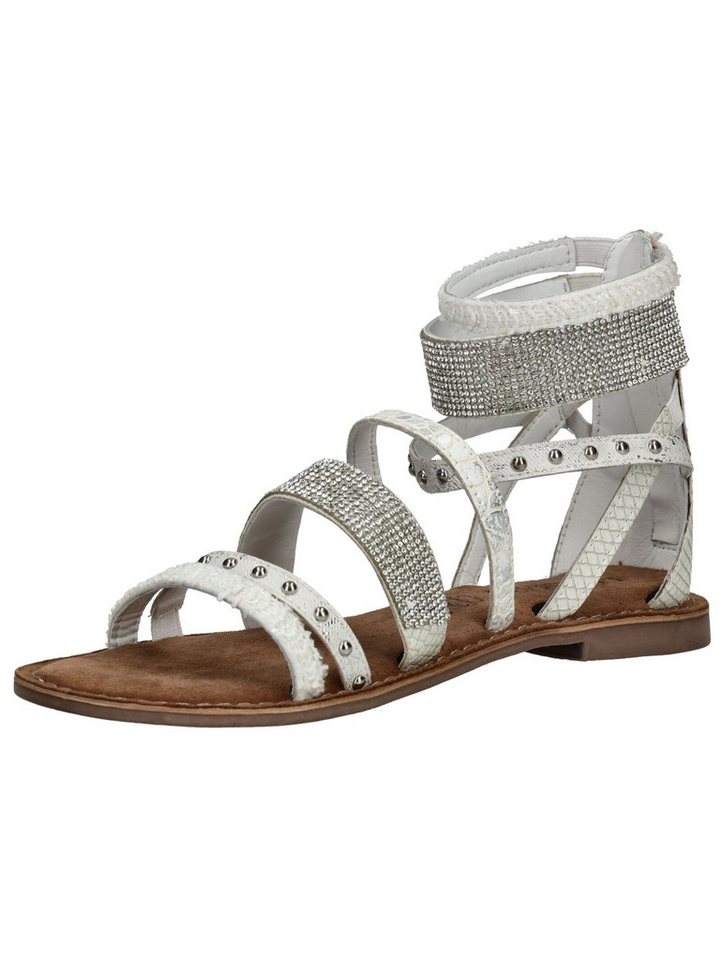 Lazamani Sandalen Leder Schaftsandalette (weiß)