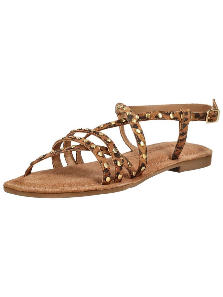 Lazamani Sandalen Leder/Textil Riemchensandale (Leopard)