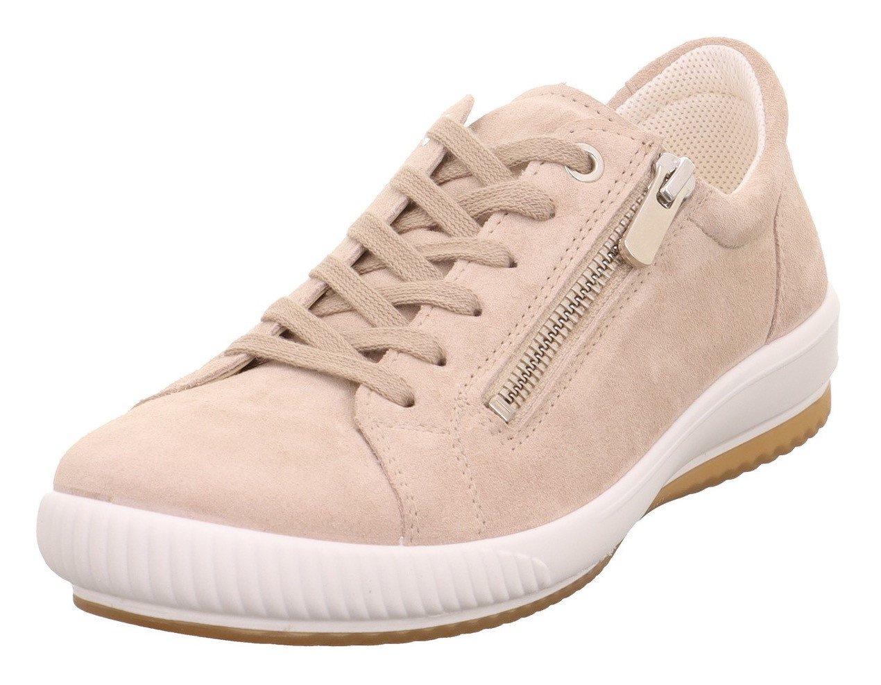 legero Sneaker, Komfortschuh, Freizeitschuh, Schnürschuh mit Reißverschluss (beige)
