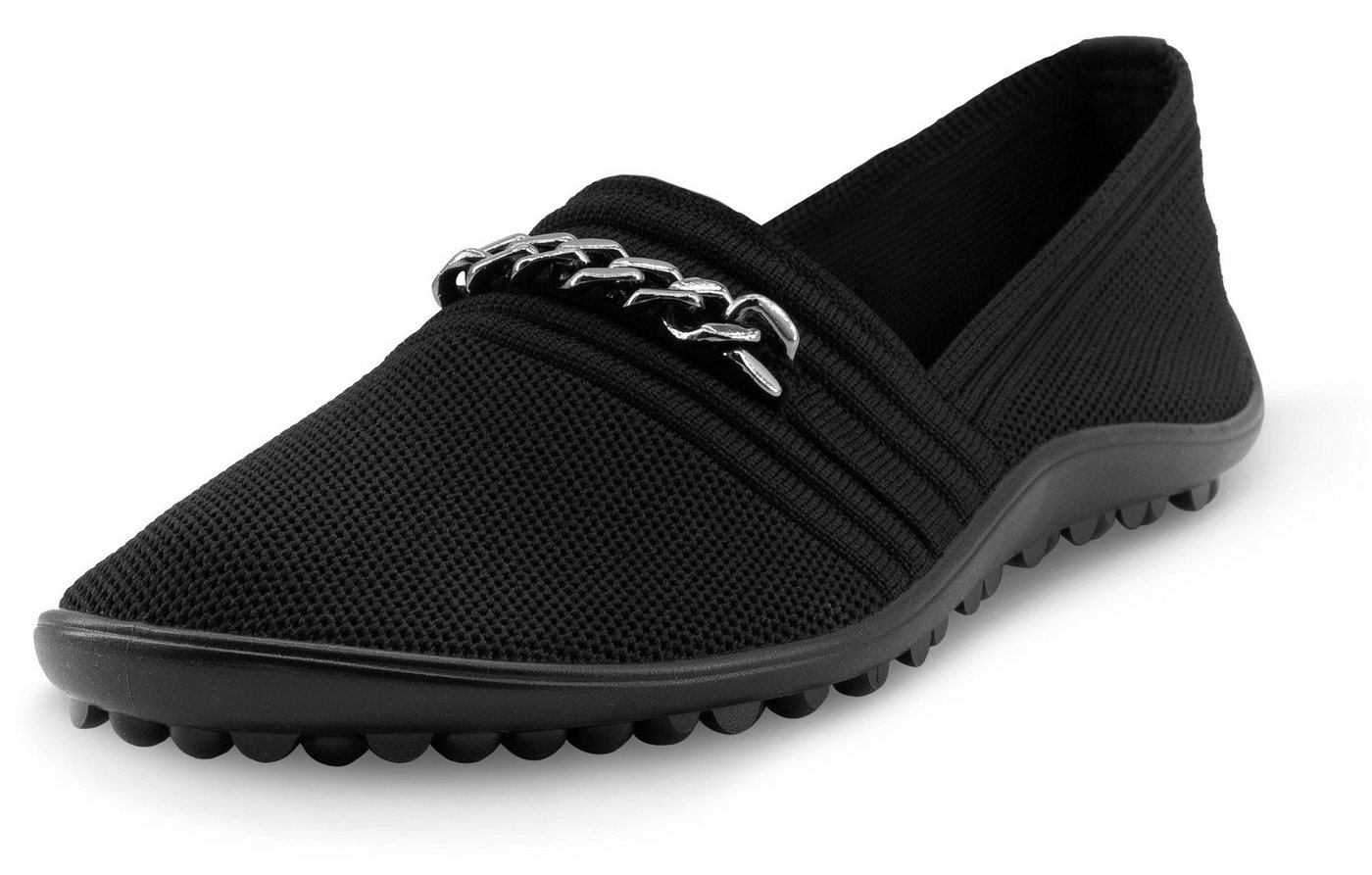 Leguano LADY FAMOUS Barfußschuh Flats, Ballerina, Bequemschuh mit goldfarbener Zierkette