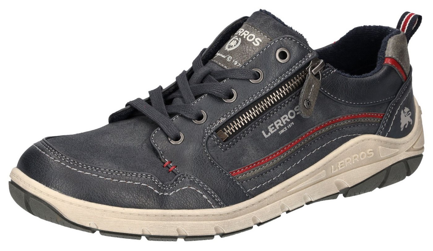 Lerros Sneaker Schnürschuh, Freizeitschuh, Halbschuh mit Reißverschluss (blau)