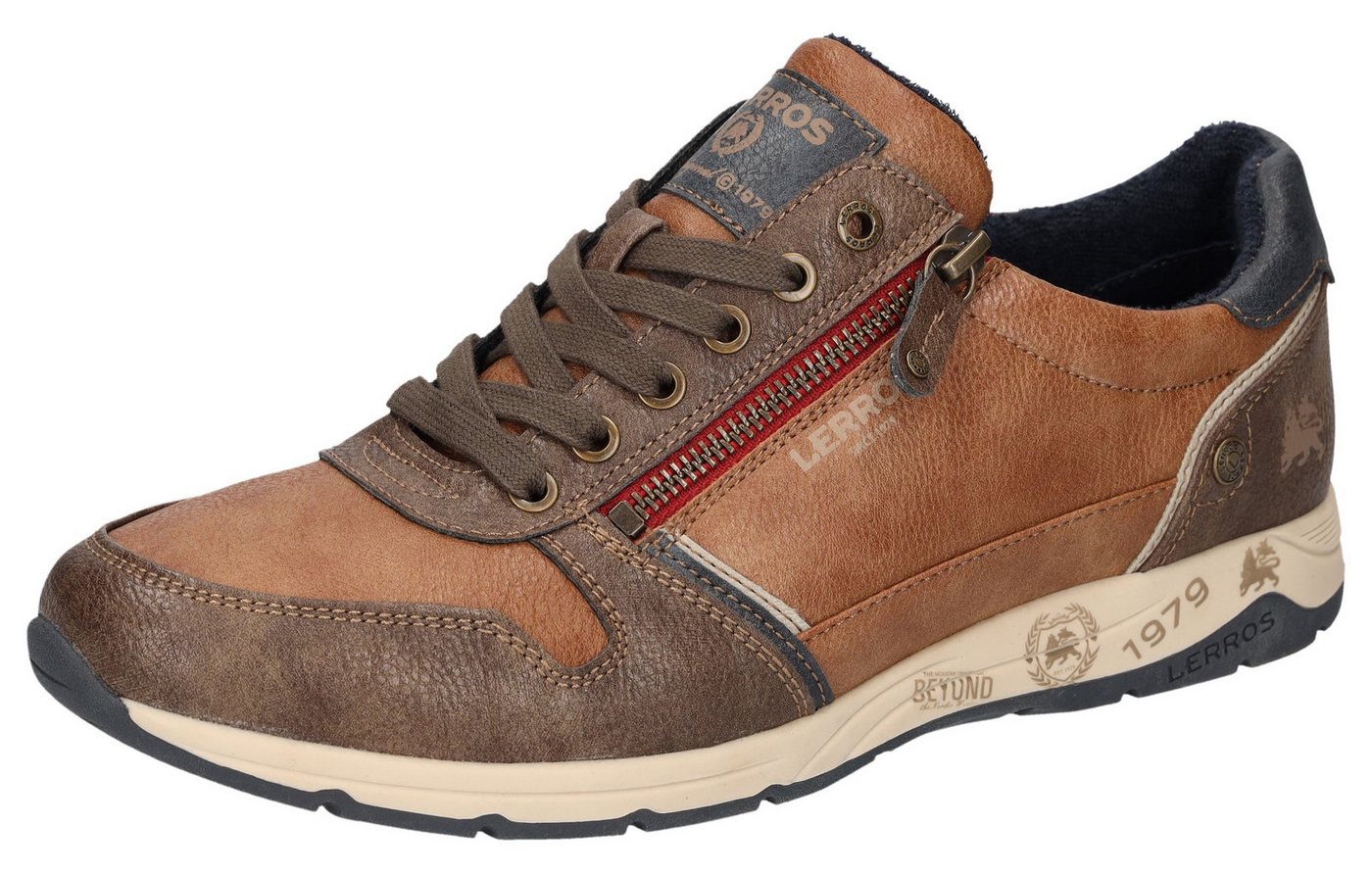 Lerros Sneaker Schnürschuh, Freizeitschuh, Halbschuh mit Reißverschluss