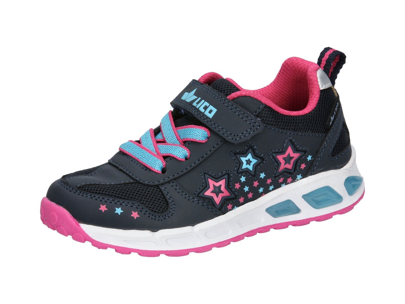 Lico Freizeitschuh Blinky Girl Sneaker (blau/rosa)