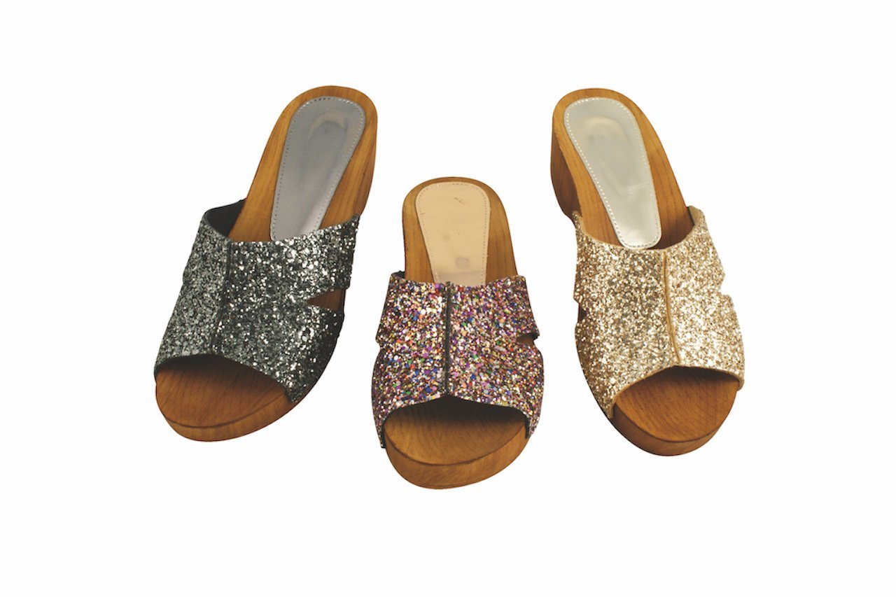Linea Scarpa Panaji Holzclogs Pantoletten echtes Leder Damen schwarz Schlappen