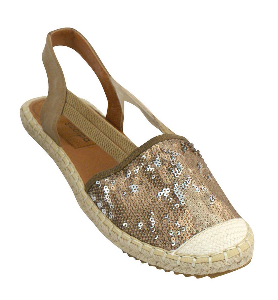 Linea Scarpa Sandaletten ACAPULCO geschlossen Gummizug Bast Pailleten Sandale
