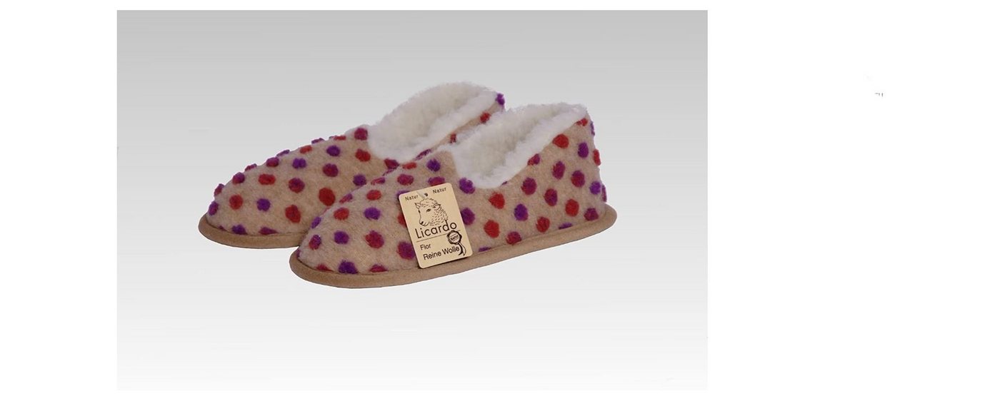 Linke Licardo Hausschuhe in Mokassin Form, innen mit Schafwolle gefüttert blau Hausschuh