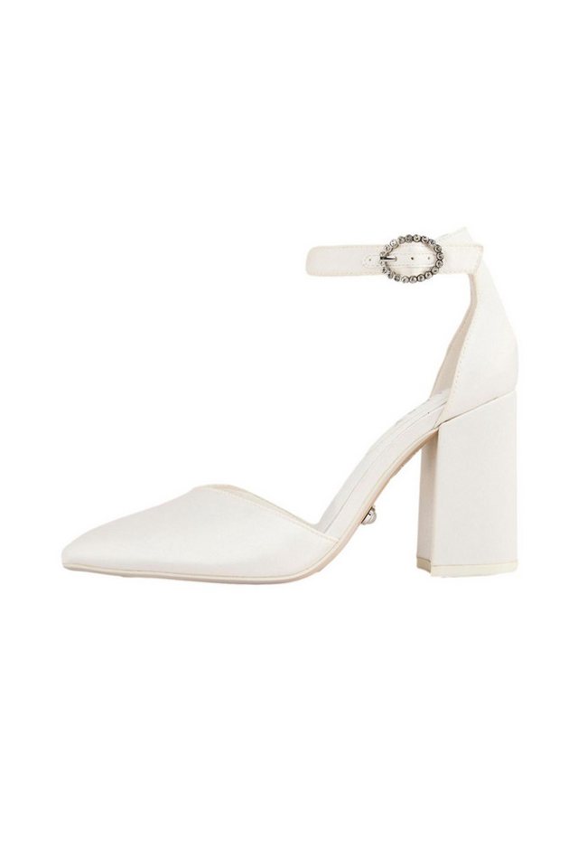 Lipsy festliche Satinpumps mit Blockabsatz, weit High-Heel-Stiefelette (1-tlg)