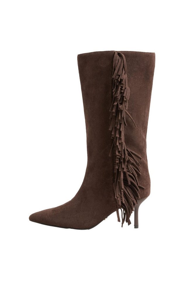 Lipsy Mittelhohe Stiefel mit Fransen Stiefel (1-tlg)