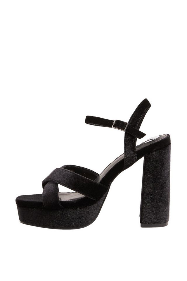 Lipsy Samt-Plateausandalen mit hohem Blockabsatz Sandalette (1-tlg)